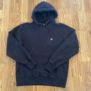 Vintage champion hoodie, adult XL black long sleeve casual men’s.